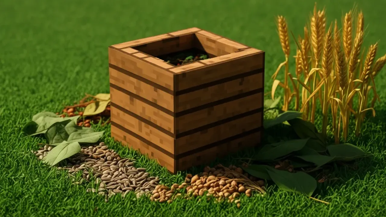 Jak zrobić kompostownik w Minecraft z 7 półbloków drewna?